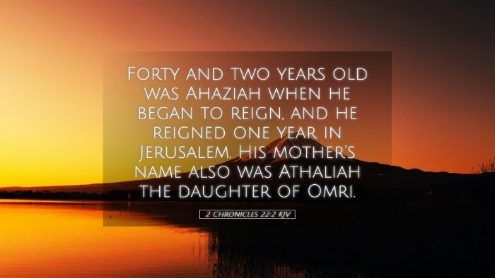 Picture 05 - 2 Chronicles 22:2 KJV Desktop Wallpaper - Forty and two years old was Ahaziah when he began - Desktop Bible Verse Wallpaper