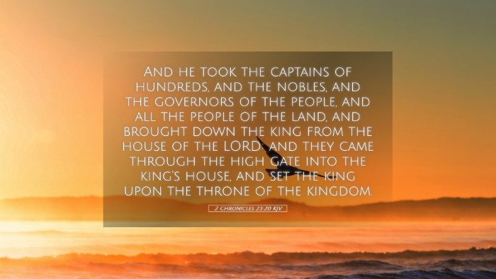 Picture 05 - 2 Chronicles 23:20 KJV Desktop Wallpaper - And he took the captains of hundreds, and the - Desktop Bible Verse Wallpaper