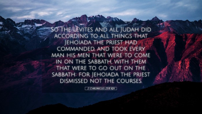 Picture 05 - 2 Chronicles 23:8 KJV Desktop Wallpaper - So the Levites and all Judah did according to all - Desktop Bible Verse Wallpaper