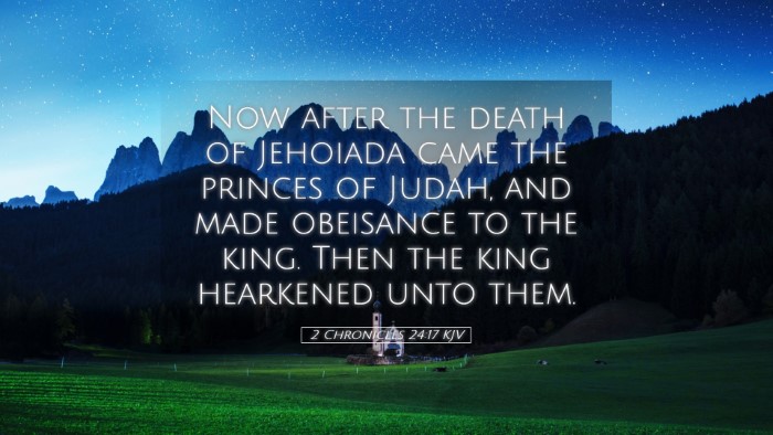 Picture 05 - 2 Chronicles 24:17 KJV Desktop Wallpaper - Now after the death of Jehoiada came the princes - Desktop Bible Verse Wallpaper