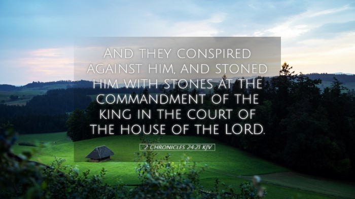Picture 05 - 2 Chronicles 24:21 KJV Desktop Wallpaper - And they conspired against him, and stoned him - Desktop Bible Verse Wallpaper