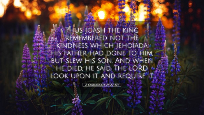 Picture 05 - 2 Chronicles 24:22 KJV Desktop Wallpaper - Thus Joash the king remembered not the kindness - Desktop Bible Verse Wallpaper