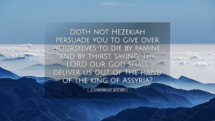 Picture 05 - 2 Chronicles 32:11 KJV Desktop Wallpaper - Doth not Hezekiah persuade you to give over - Desktop Bible Verse Wallpaper