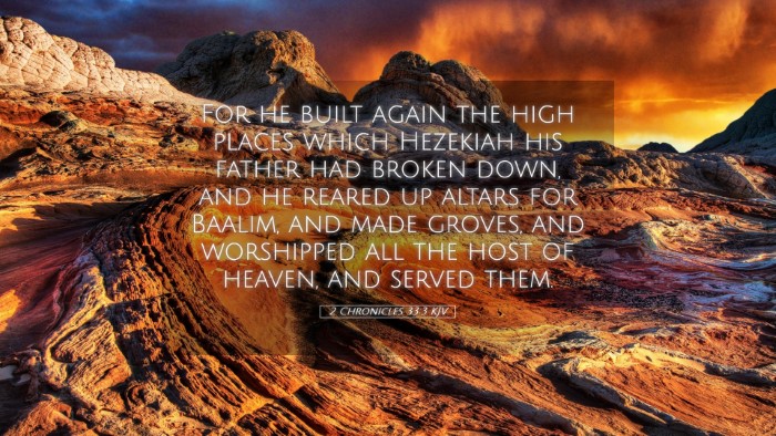Picture 05 - 2 Chronicles 33:3 KJV Desktop Wallpaper - For he built again the high places which Hezekiah - Desktop Bible Verse Wallpaper