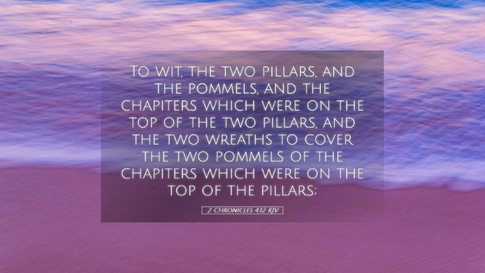 Picture 05 - 2 Chronicles 4:12 KJV Desktop Wallpaper - To wit, the two pillars, and the pommels, and the - Desktop Bible Verse Wallpaper