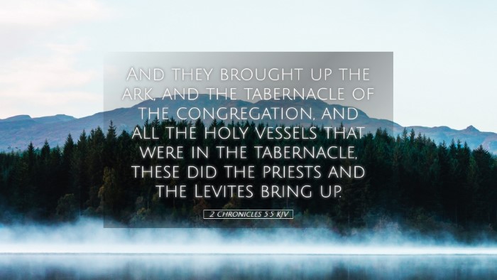 Picture 05 - 2 Chronicles 5:5 KJV Desktop Wallpaper - And they brought up the ark, and the tabernacle - Desktop Bible Verse Wallpaper