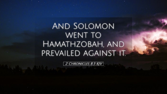Picture 05 - 2 Chronicles 8:3 KJV Desktop Wallpaper - And Solomon went to Hamathzobah, and prevailed - Desktop Bible Verse Wallpaper