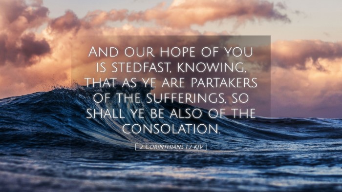 Picture 05 - 2 Corinthians 1:7 KJV Desktop Wallpaper - And our hope of you is stedfast, knowing, that as - Desktop Bible Verse Wallpaper