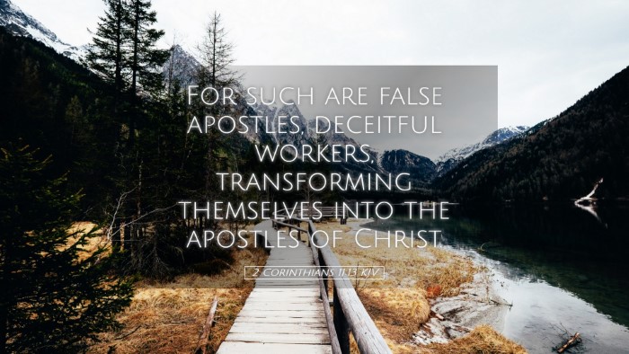 Picture 05 - 2 Corinthians 11:13 KJV Desktop Wallpaper - For such are false apostles, deceitful workers, - Desktop Bible Verse Wallpaper