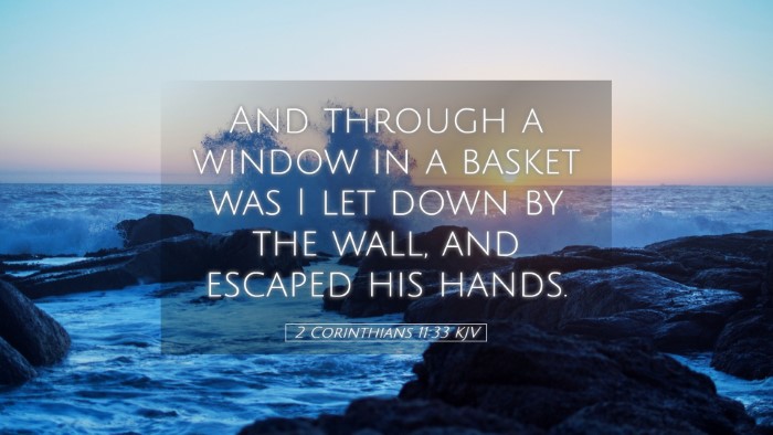 Picture 05 - 2 Corinthians 11:33 KJV Desktop Wallpaper - And through a window in a basket was I let down - Desktop Bible Verse Wallpaper