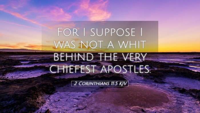 Picture 05 - 2 Corinthians 11:5 KJV Desktop Wallpaper - For I suppose I was not a whit behind the very - Desktop Bible Verse Wallpaper