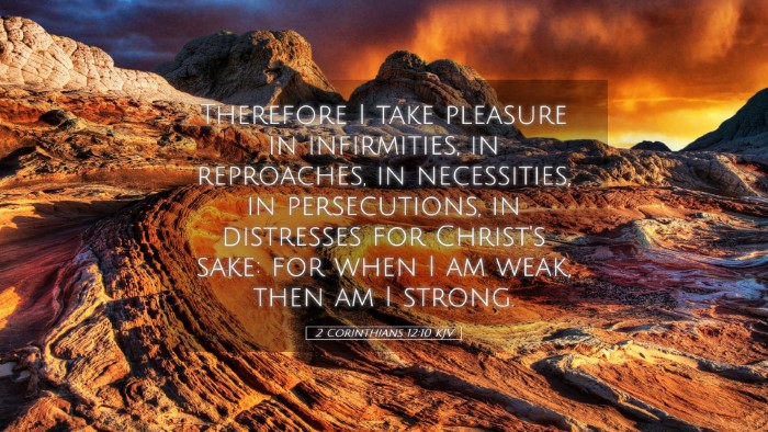 Picture 05 - 2 Corinthians 12:10 KJV Desktop Wallpaper - Therefore I take pleasure in infirmities, in - Desktop Bible Verse Wallpaper