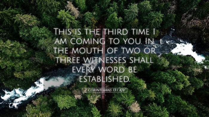 Picture 05 - 2 Corinthians 13:1 KJV Desktop Wallpaper - This is the third time I am coming to you. In the - Desktop Bible Verse Wallpaper