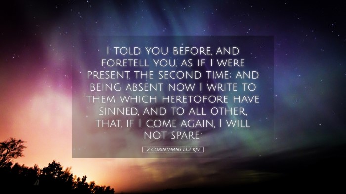 Picture 05 - 2 Corinthians 13:2 KJV Desktop Wallpaper - I told you before, and foretell you, as if I were - Desktop Bible Verse Wallpaper