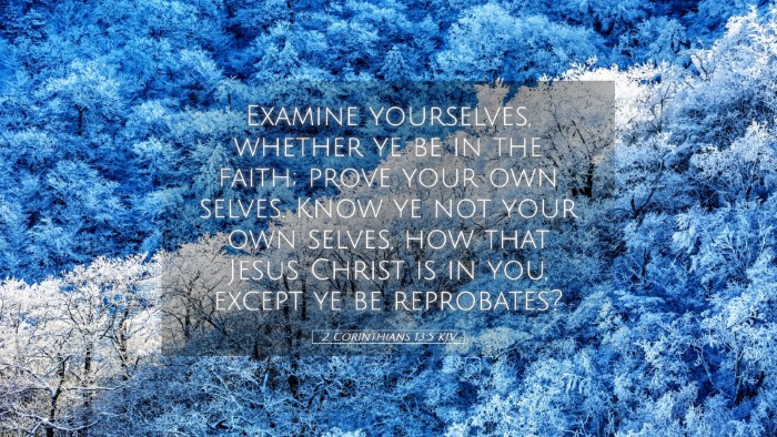 Picture 05 - 2 Corinthians 13:5 KJV Desktop Wallpaper - Examine yourselves, whether ye be in the faith; - Desktop Bible Verse Wallpaper