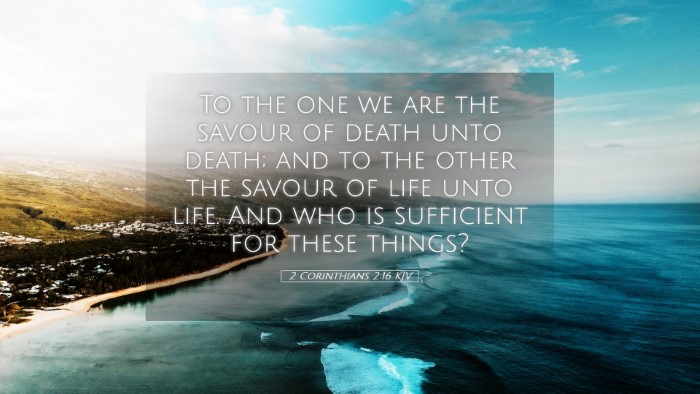 Picture 05 - 2 Corinthians 2:16 KJV Desktop Wallpaper - To the one we are the savour of death unto death; - Desktop Bible Verse Wallpaper
