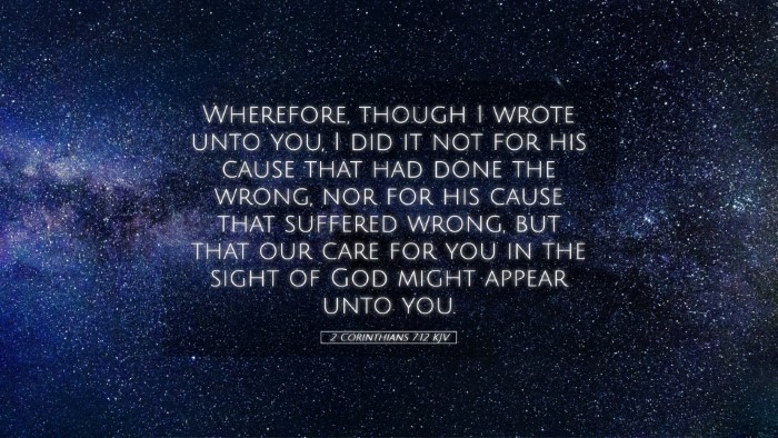 Picture 05 - 2 Corinthians 7:12 KJV Desktop Wallpaper - Wherefore, though I wrote unto you, I did it not - Desktop Bible Verse Wallpaper