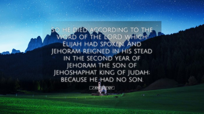 Picture 05 - 2 Kings 1:17 KJV Desktop Wallpaper - So he died according to the word of the LORD - Desktop Bible Verse Wallpaper
