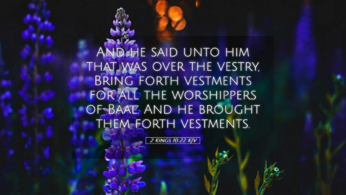 Picture 05 - 2 Kings 10:22 KJV Desktop Wallpaper - And he said unto him that was over the vestry, - Desktop Bible Verse Wallpaper