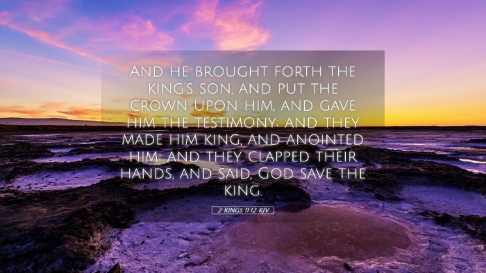 Picture 05 - 2 Kings 11:12 KJV Desktop Wallpaper - And he brought forth the king's son, and put the - Desktop Bible Verse Wallpaper