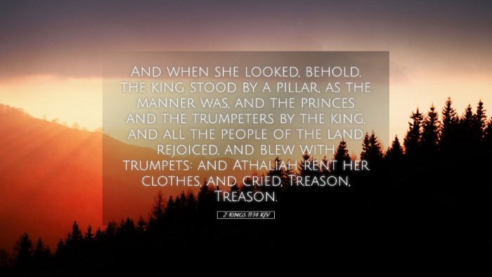 Picture 05 - 2 Kings 11:14 KJV Desktop Wallpaper - And when she looked, behold, the king stood by a - Desktop Bible Verse Wallpaper