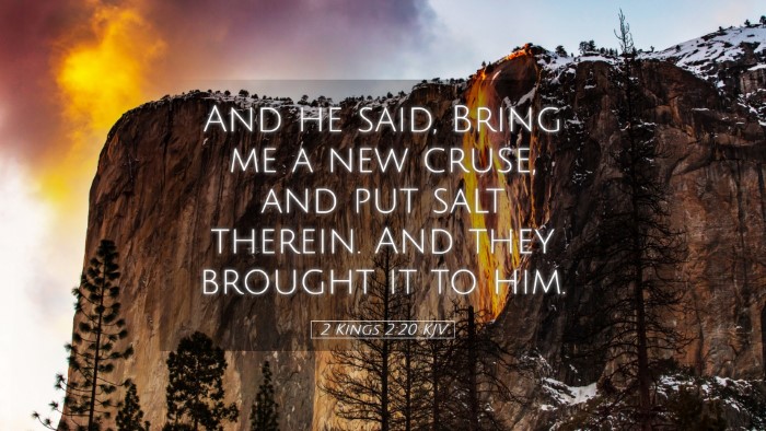 Picture 05 - 2 Kings 2:20 KJV Desktop Wallpaper - And he said, Bring me a new cruse, and put salt - Desktop Bible Verse Wallpaper