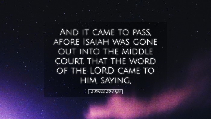 Picture 05 - 2 Kings 20:4 KJV Desktop Wallpaper - And it came to pass, afore Isaiah was gone out - Desktop Bible Verse Wallpaper