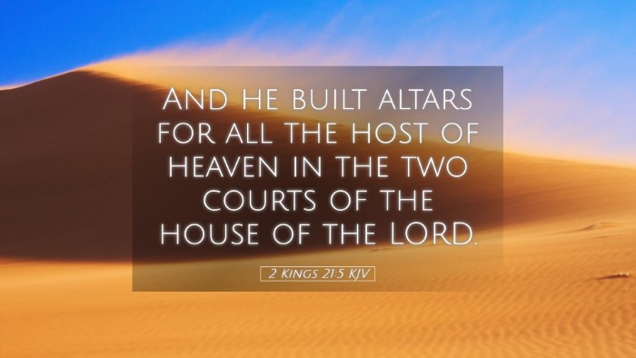 Picture 05 - 2 Kings 21:5 KJV Desktop Wallpaper - And he built altars for all the host of heaven in - Desktop Bible Verse Wallpaper
