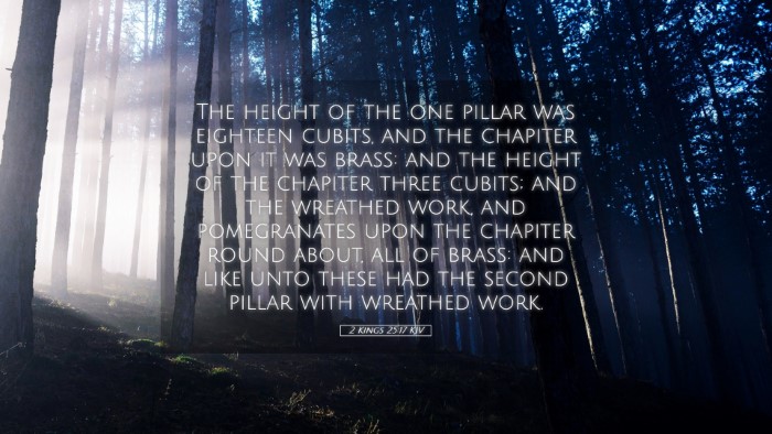Picture 05 - 2 Kings 25:17 KJV Desktop Wallpaper - The height of the one pillar was eighteen cubits, - Desktop Bible Verse Wallpaper