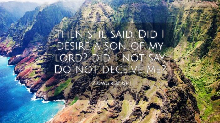Picture 05 - 2 Kings 4:28 KJV Desktop Wallpaper - Then she said, Did I desire a son of my lord? did - Desktop Bible Verse Wallpaper