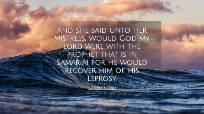 Picture 05 - 2 Kings 5:3 KJV Desktop Wallpaper - And she said unto her mistress, Would God my lord - Desktop Bible Verse Wallpaper