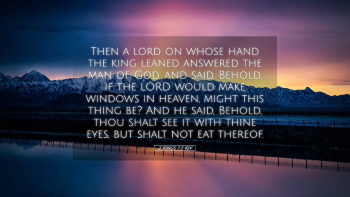 Picture 05 - 2 Kings 7:2 KJV Desktop Wallpaper - Then a lord on whose hand the king leaned - Desktop Bible Verse Wallpaper