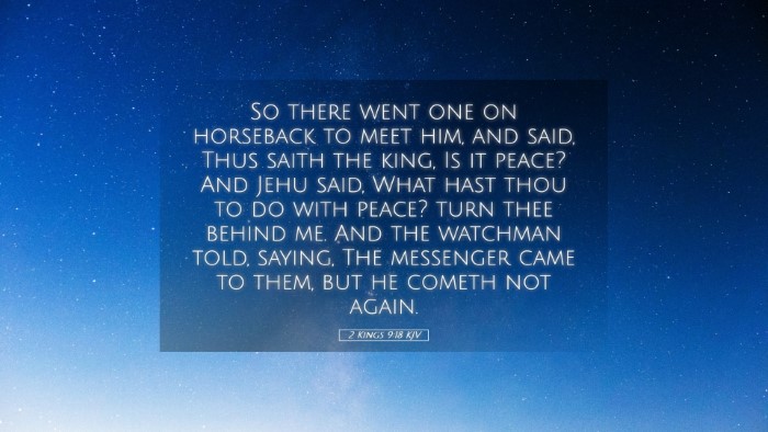 Picture 05 - 2 Kings 9:18 KJV Desktop Wallpaper - So there went one on horseback to meet him, and - Desktop Bible Verse Wallpaper