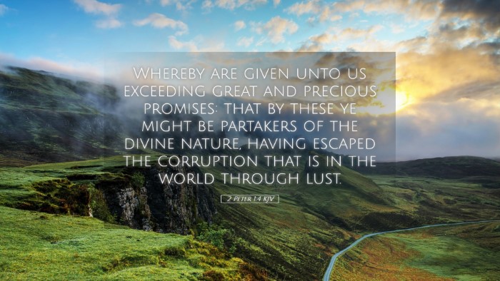 Picture 05 - 2 Peter 1:4 KJV Desktop Wallpaper - Whereby are given unto us exceeding great and - Desktop Bible Verse Wallpaper