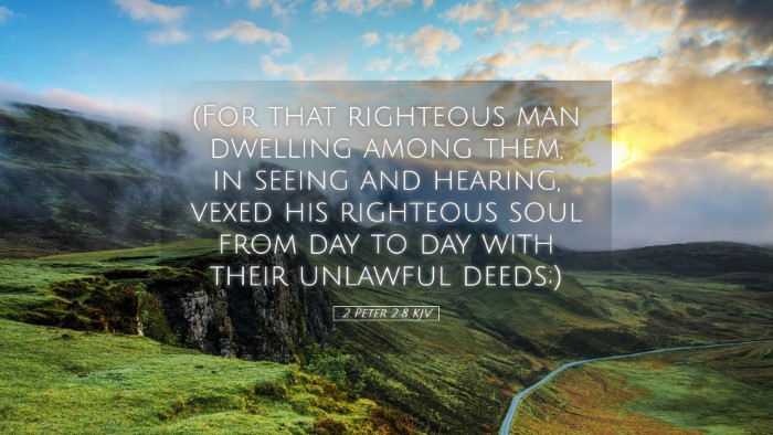 Picture 05 - 2 Peter 2:8 KJV Desktop Wallpaper - (For that righteous man dwelling among them, in - Desktop Bible Verse Wallpaper