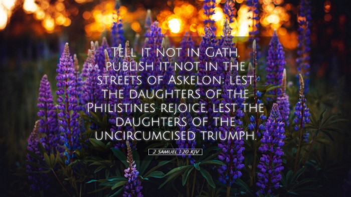 Picture 05 - 2 Samuel 1:20 KJV Desktop Wallpaper - Tell it not in Gath, publish it not in the - Desktop Bible Verse Wallpaper