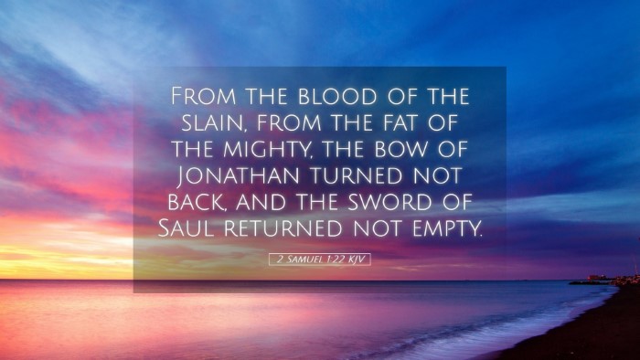Picture 05 - 2 Samuel 1:22 KJV Desktop Wallpaper - From the blood of the slain, from the fat of the - Desktop Bible Verse Wallpaper