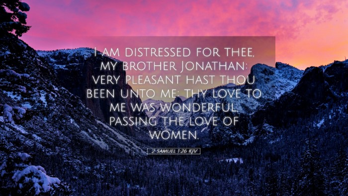 Picture 05 - 2 Samuel 1:26 KJV Desktop Wallpaper - I am distressed for thee, my brother Jonathan: - Desktop Bible Verse Wallpaper