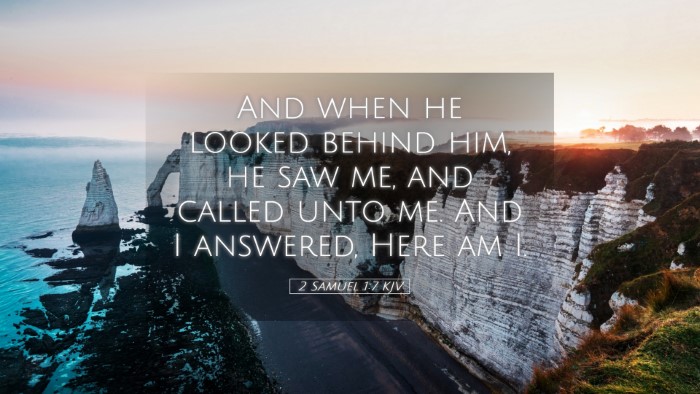 Picture 05 - 2 Samuel 1:7 KJV Desktop Wallpaper - And when he looked behind him, he saw me, and - Desktop Bible Verse Wallpaper