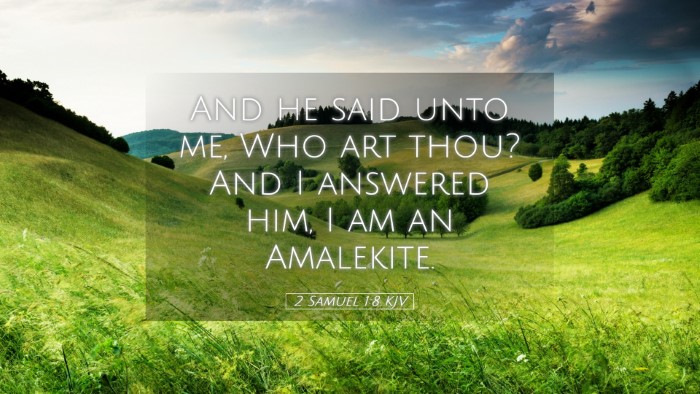 Picture 05 - 2 Samuel 1:8 KJV Desktop Wallpaper - And he said unto me, Who art thou? And I answered - Desktop Bible Verse Wallpaper