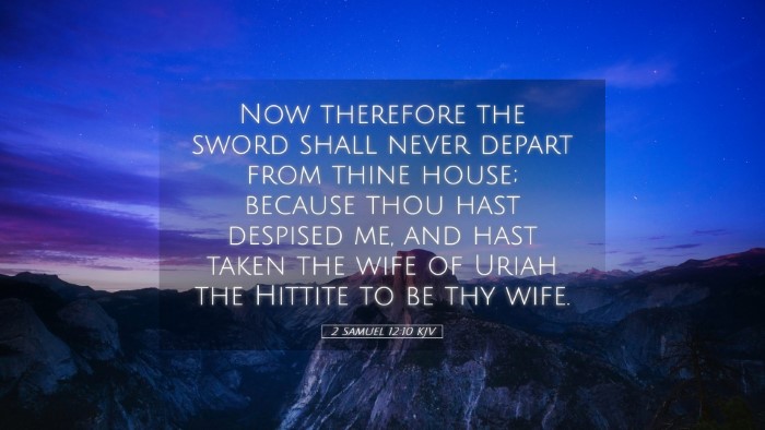 Picture 05 - 2 Samuel 12:10 KJV Desktop Wallpaper - Now therefore the sword shall never depart from - Desktop Bible Verse Wallpaper