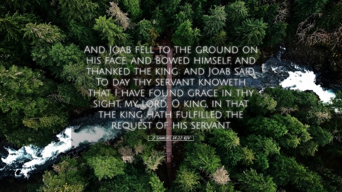 Picture 05 - 2 Samuel 14:22 KJV Desktop Wallpaper - And Joab fell to the ground on his face, and - Desktop Bible Verse Wallpaper