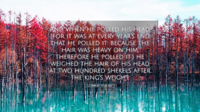 Picture 05 - 2 Samuel 14:26 KJV Desktop Wallpaper - And when he polled his head, (for it was at every - Desktop Bible Verse Wallpaper