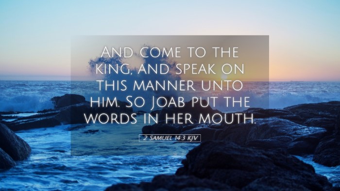 Picture 05 - 2 Samuel 14:3 KJV Desktop Wallpaper - And come to the king, and speak on this manner - Desktop Bible Verse Wallpaper