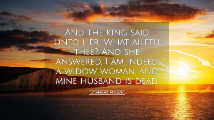 Picture 05 - 2 Samuel 14:5 KJV Desktop Wallpaper - And the king said unto her, What aileth thee? And - Desktop Bible Verse Wallpaper