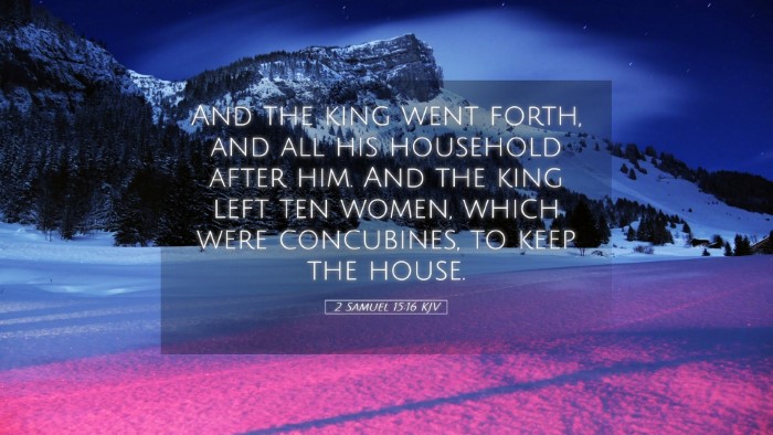 Picture 05 - 2 Samuel 15:16 KJV Desktop Wallpaper - And the king went forth, and all his household - Desktop Bible Verse Wallpaper