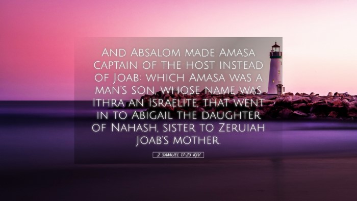 Picture 05 - 2 Samuel 17:25 KJV Desktop Wallpaper - And Absalom made Amasa captain of the host - Desktop Bible Verse Wallpaper