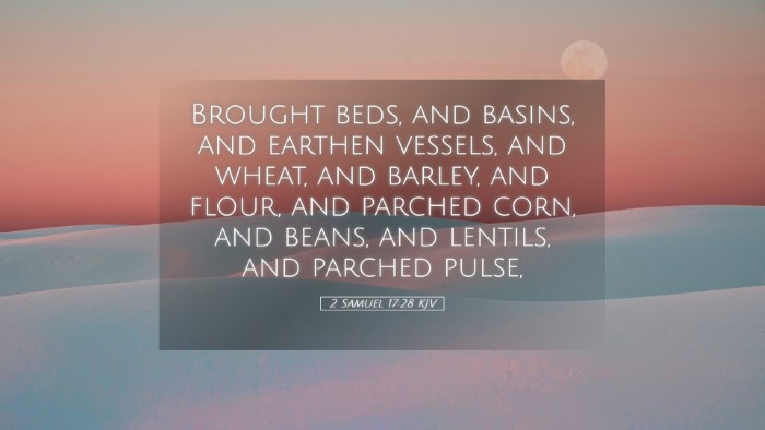 Picture 05 - 2 Samuel 17:28 KJV Desktop Wallpaper - Brought beds, and basins, and earthen vessels, - Desktop Bible Verse Wallpaper