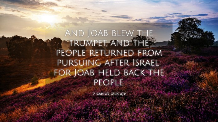 Picture 05 - 2 Samuel 18:16 KJV Desktop Wallpaper - And Joab blew the trumpet, and the people - Desktop Bible Verse Wallpaper