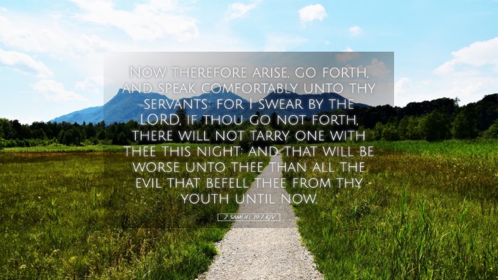 Picture 05 - 2 Samuel 19:7 KJV Desktop Wallpaper - Now therefore arise, go forth, and speak - Desktop Bible Verse Wallpaper